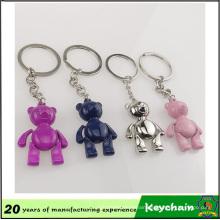 Multicolor 3D Metal Smile Bear Custom Key Chain